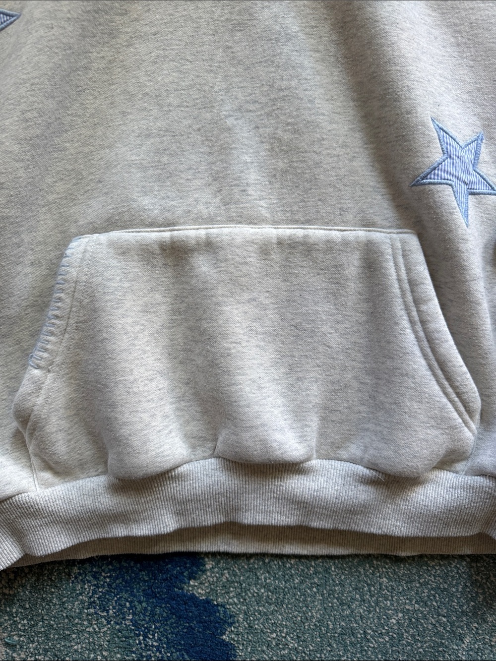 Altar'd State Light Gray Star Embroidered Hoodie - Picture 9 of 10